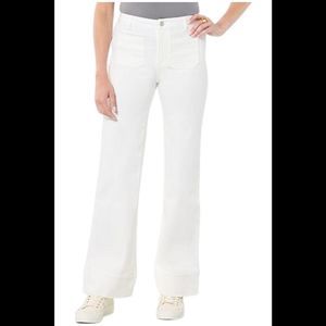 G by Giuliana Women's G-Soft Denim Wide-Leg Trouser White - Regular